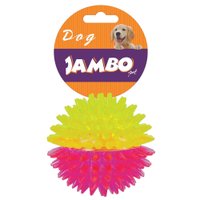 BRINQUEDO BOLA TPR P ESPINHO DUAL ROSA E AMARELO JAMBO PET