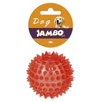 BRINQUEDO BOLA TPR P VERMELHA ESPINHO C SOM JAMBO PET