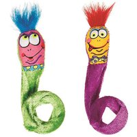 BRINQUEDO COBRA SPRINGY WORMS VERDE ROXO FAT CAT