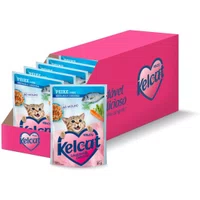 Caixa Sachê Kelcat para Gatos sabor Peixe, Ervilha e Cenoura 85g com 20 Unidades
