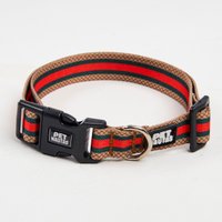 Coleira Regulável para Cães M Bege e Vermelha Petnautas