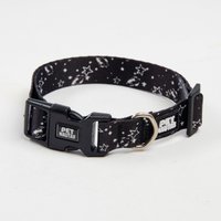 Coleira Regulável para Cães PP Foguete Preto Petnautas