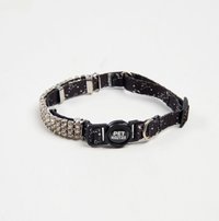 Coleira Strass para Gatos Foguete Preto Petnautas