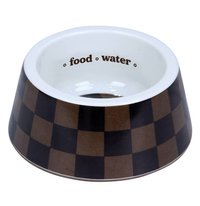 COMEDOURO XADREZ CHIQUE MARROM M JAMBO PET