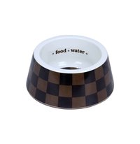 COMEDOURO XADREZ CHIQUE MARROM P JAMBO PET