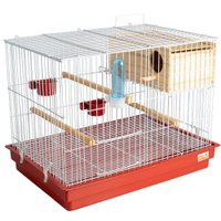 CRIADEIRA CALOPSITA BRANCA COM ACESSORIOS VERMELHO