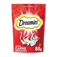 Petiscos Dreamies Biscoito para Gatos Adultos sabor Carne 80g