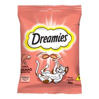 Petiscos Dreamies Biscoito para Gatos Adultos sabor Salmão 40g