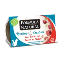 Ração Úmida Fórmula Natural Receitas Caseiras para Gatos Sabor Carne com Bacon ao Molho 100g