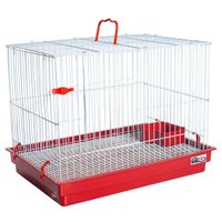 GAIOLA COELHO TETO RETO VERMELHA