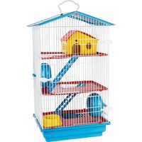 GAIOLA HAMSTER 3 ANDARES TETO PLASTICO CORES MISTAS