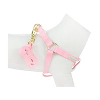 GUIA PEITORAL AMERICANO ROSA BEBE M BONITO PRA CACHORRO