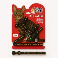 GUIA PEITORAL GATO PRETO GREAT PETS