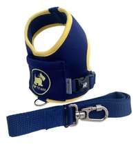 GUIA PEITORAL N4 MARINHO/AMARELO PET FINESS