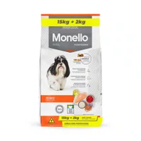 Ração Monello Dog para Cães Adultos Raças Pequenas sabor Frango Pague 15 Leve 17Kg