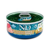 N&D FELINE LATA NATURAL ATUM E FRANGO 70G