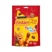Petisco Friskies Party Mix Sabor Cordeiro, Carne Suína e Carne para Gatos Adultos 40g