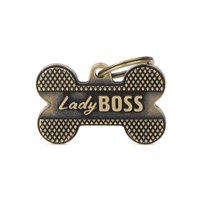 Placa Personalizável de Identificação Osso "Lady Boss" M Bronze