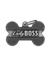 Placa Personalizável de Identificação Osso "Lady Boss" XG Prata