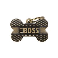 Placa Personalizável de Identificação Osso "The Boss" M Bronze