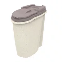 Porta Ração Plast Pet Dispenser Home Cinza para Cães e Gatos 25L