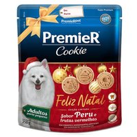 Petiscos Premier Cookie Natal para Cães Adultos Raças Pequenas Sabor Peru e Frutas Vermelhas 250g