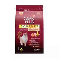 Ração Gran Plus Gourmet para Gatos Castrados Sabor Salmão e Frango 1Kg
