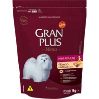 Ração Gran Plus Menu para Cães Adultos Raças Pequenas Sabor Frango e Arroz 1Kg