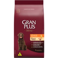 Ração Gran Plus Menu para Cães Adultos Sênior Raças Médias e Grandes Sabor Frango e Arroz 15kg