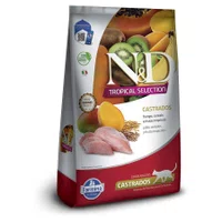 Ração N&D Tropical Selection para Gatos Castrados Sabor Frango e Frutas Tropicais 7Kg