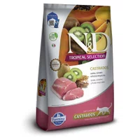 Ração N&D Tropical Selection para Gatos Castrados Sabor Suíno e Frutas Tropicais 7Kg