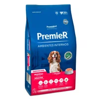 Ração Premier Ambientes Internos Dermacare para Cães Adultos Raças Pequenas Sabor Salmão 12Kg