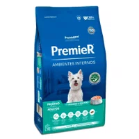 Ração Premier Ambientes Internos para Cães Adultos Raças Pequenas Sabor Frango e Salmão 7,5Kg