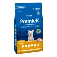 Ração Premier Ambientes Internos para Cães Filhotes Raças Pequenas Sabor Frango e Salmão 2,5Kg