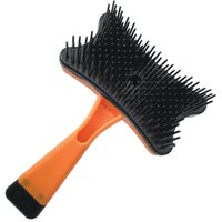 Rasqueadeira Jambo Pet com Botão para Limpeza de Pelos para Cães