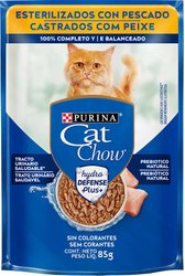 Sachê Cat Chow para Gatos Castrados Sabor Peixe ao Molho 85g