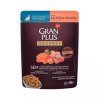 Sachê Gran Plus Gourmet para Gatos Castrados Sabor Salmão e Frango 85g