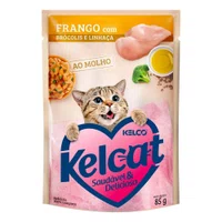 Sachê Kelcat para Gatos sabor Frango, Brócolis e Linhaça 85g