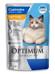 Sachê Optimum para Gatos Castrados Sabor Frango 85g