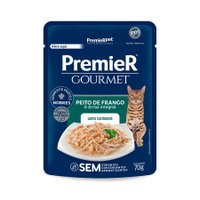 Sachê Premier Gourmet para Gatos Castrados Sabor Frango 70g
