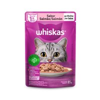 Sachê Whiskas para Gatos Adultos Sabor Salmão ao Molho 85g