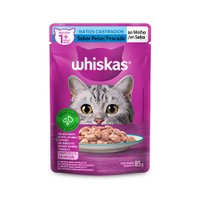 Sachê Whiskas para Gatos Castrados Sabor Peixe ao Molho 85g