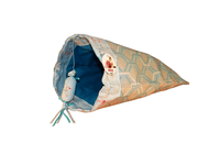 SACO DE DORMIR E BRINCAR COM CATNIP CINZA E AZUL BIGODIVA