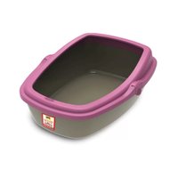 Sanitário Higiênico Plast Pet WC King Dourado e Rosa M para Gatos