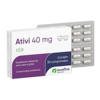 Suplemento Alimentar Ourofino Ativi para Cães e Gatos 30 Comprimidos 40mg