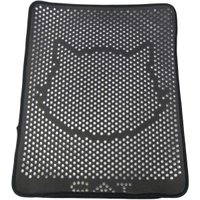 TAPETE COLETOR DE AREIA PARA GATOS 68X56CM PRETO