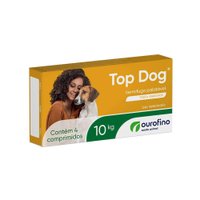 Vermifugo Ourofino Top Dog para Cães até 10Kg Caixa com 4 Comprimidos