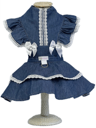 VESTIDO JEANS BABADO MANGA G MIOKAO