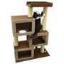 Brinquedo São Pet Arranhador Pelúcia 4 Tocas Bigben Marrom para Gatos