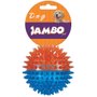 BRINQUEDO BOLA TPR M ESPINHO DUAL AZUL E LARANJA JAMBO PET